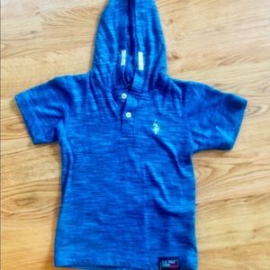 3/$10 US. Polo Assn Blue Toddler Shirt with Hood